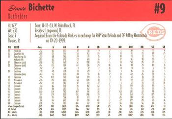 2000 Kahn's Cincinnati Reds #NNO Dante Bichette Back