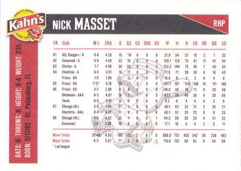 2009 Kahn's Cincinnati Reds #NNO Nick Masset Back
