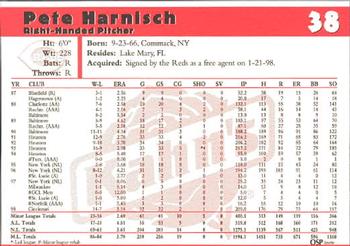 1999 Kahn's Cincinnati Reds #NNO Pete Harnisch Back