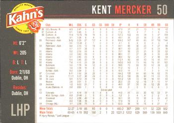 2005 Kahn's Cincinnati Reds #NNO Kent Mercker Back