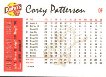 2008 Kahn's Cincinnati Reds #NNO Corey Patterson Back