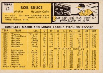1963 Topps #24 Bob Bruce Back