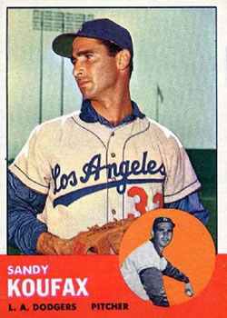 1963 Topps #210 Sandy Koufax Front