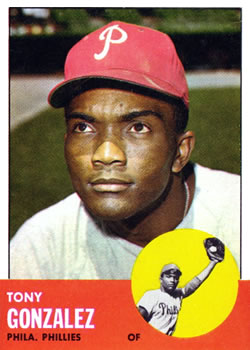 1963 Topps #32 Tony Gonzalez Front