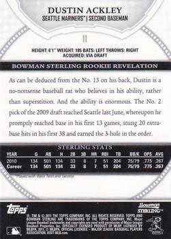 2011 Bowman Sterling #11 Dustin Ackley Back