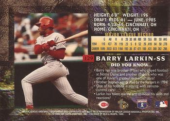 1995 Topps Embossed #129 Barry Larkin Back