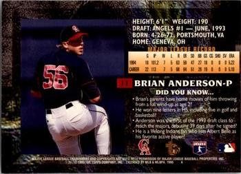 1995 Topps Embossed #11 Brian Anderson Back