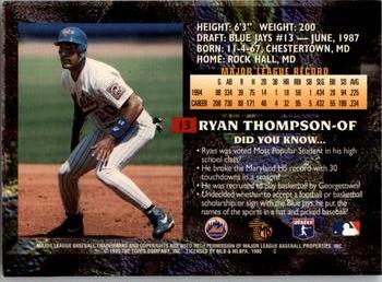 1995 Topps Embossed #13 Ryan Thompson Back