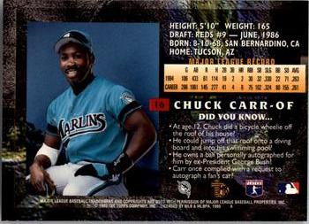 1995 Topps Embossed #16 Chuck Carr Back