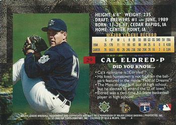 1995 Topps Embossed #29 Cal Eldred Back