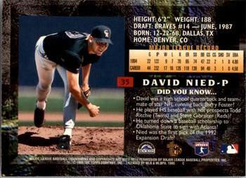 1995 Topps Embossed #35 David Nied Back