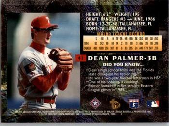 1995 Topps Embossed #41 Dean Palmer Back