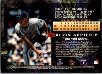 1995 Topps Embossed #43 Kevin Appier Back