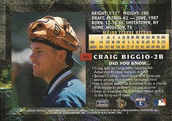 1995 Topps Embossed #66 Craig Biggio Back