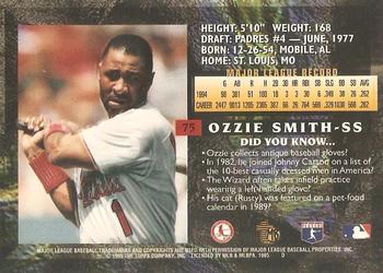 1995 Topps Embossed #75 Ozzie Smith Back