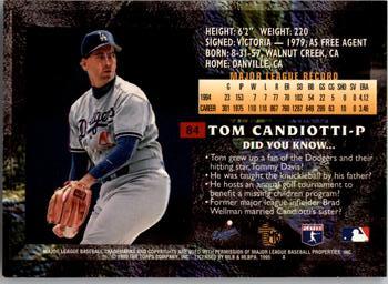 1995 Topps Embossed #84 Tom Candiotti Back