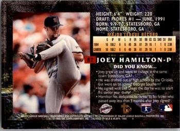 1995 Topps Embossed #87 Joey Hamilton Back