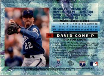 1995 Topps Embossed #98 David Cone Back
