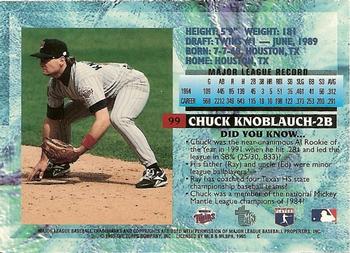 1995 Topps Embossed #99 Chuck Knoblauch Back