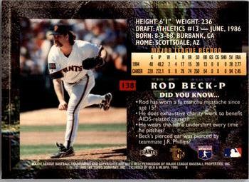 1995 Topps Embossed #138 Rod Beck Back