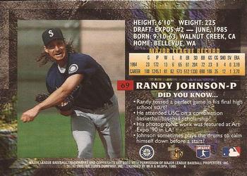 1995 Topps Embossed #69 Randy Johnson Back