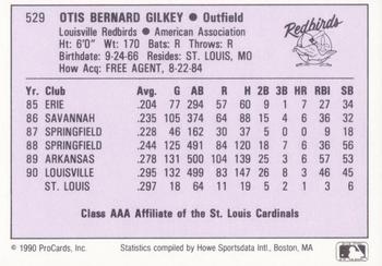 1990 ProCards AAA #529 Bernard Gilkey Back