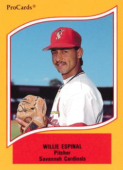 1990 ProCards A and AA #76 Willie Espinal Front