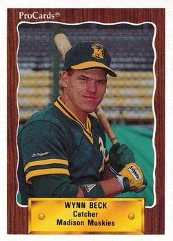 1990 ProCards #2271 Wynn Beck Front