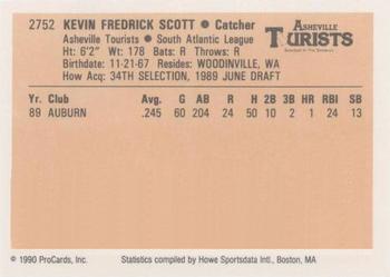 1990 ProCards #2752 Kevin Scott Back
