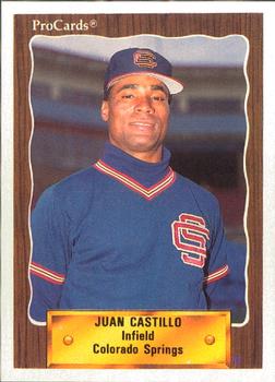 1990 ProCards #41 Juan Castillo Front
