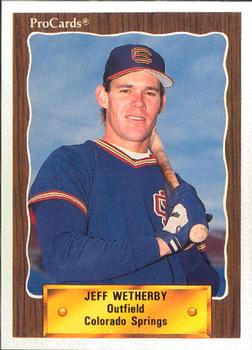 1990 ProCards #53 Jeff Wetherby Front