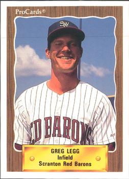 1990 ProCards #609 Greg Legg Front