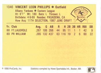 1990 ProCards #1046 Vince Phillips Back
