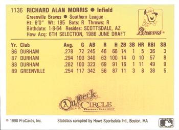 1990 ProCards #1136 Rick Morris Back