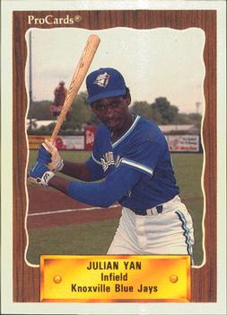 1990 ProCards #1253 Julian Yan Front