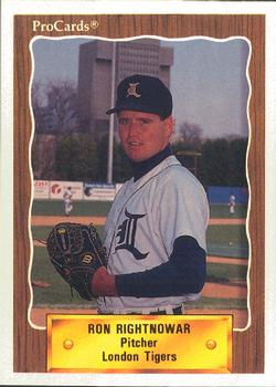 1990 ProCards #1268 Ron Rightnowar Front