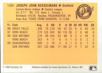 1990 ProCards #1304 Joe Kesselmark Back