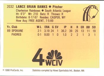1990 ProCards #2032 Lance Banks Back