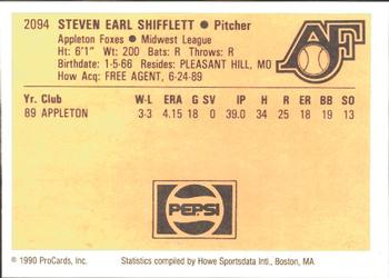 1990 ProCards #2094 Steve Shifflett Back