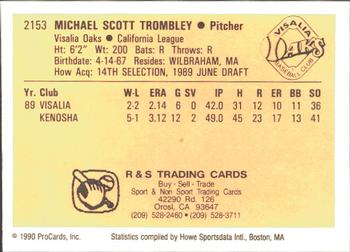 1990 ProCards #2153 Mike Trombley Back