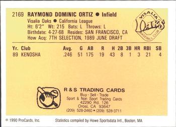 1990 ProCards #2169 Ray Ortiz Back