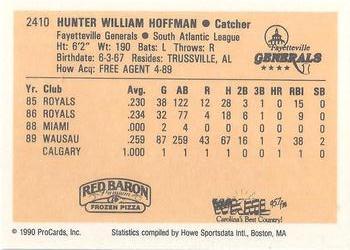 1990 ProCards #2410 Hunter Hoffman Back