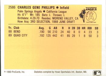 1990 ProCards #2586 J.R. Phillips Back