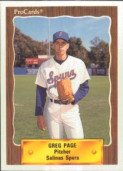 1990 ProCards #2714 Greg Page Front