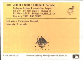 1990 ProCards #3019 Jeff Brohm Back