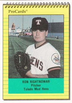 1991 ProCards #1931 Ron Rightnowar Front