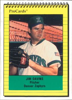 1991 ProCards #115 Jim Davins Front
