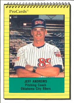 1991 ProCards #194 Jeff Andrews Front
