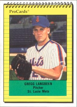 1991 ProCards #705 Gregg Langbehn Front