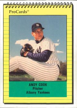 1991 ProCards #999 Andy Cook Front